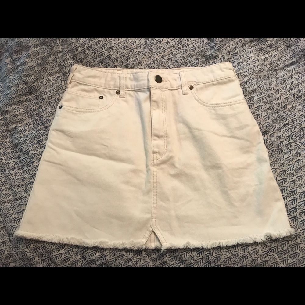 Free People White Denim Skirt